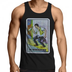 El Borracho Loteria Mens Tank Top T-Shirt Wholesale